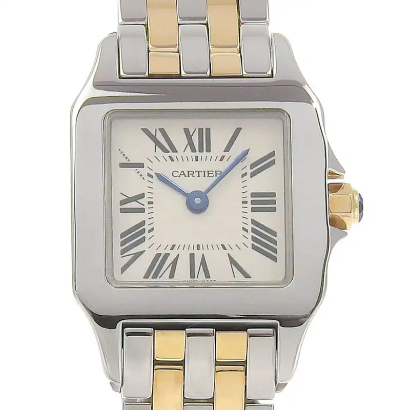 カルティエ CARTIER サントスドゥモワゼル レディース クォーツ 腕時計 SS/YG ホワイト文字盤 W25066Z6 中古 CA0469