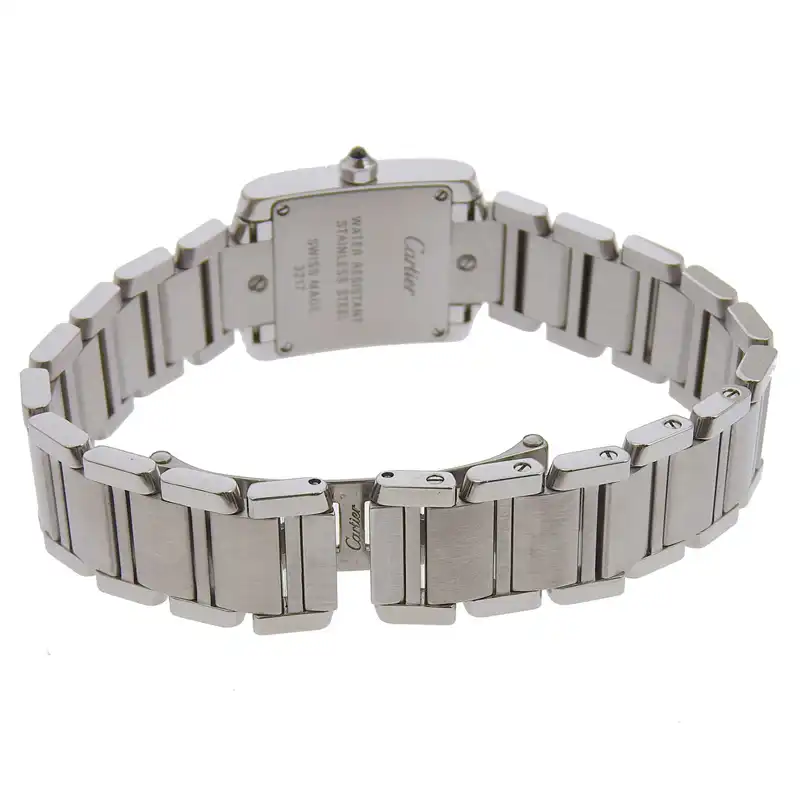 http://カルティエ%20CARTIER%20タンクフランセーズSM%20レディース%20クォーツ%20腕時計%20ダイヤベゼル%20SS%20ホワイト文字盤%20W4TA0008%20中古%20CA0472