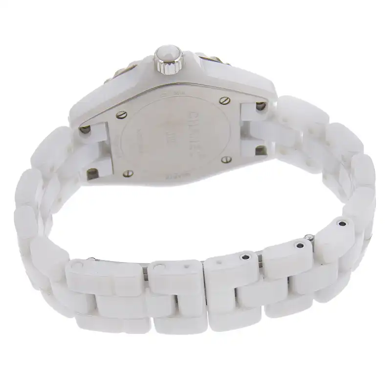 http://シャネル%20CHANEL%20J12%20レディース%20クォーツ%20腕時計%20セラミック/SS%208Pダイヤモンド%20シェル文字盤%20H2570%20中古%20CH0968