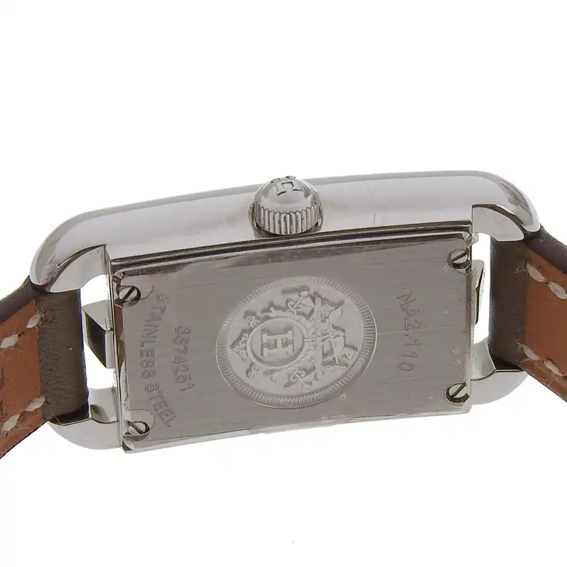http://エルメス%20HERMES%20ナンタケットPM%20レディース%20クォーツ%20腕時計%20SS/革%20ホワイト文字盤%20U刻印%202022年%20NA2.110%20中古%20HE1010