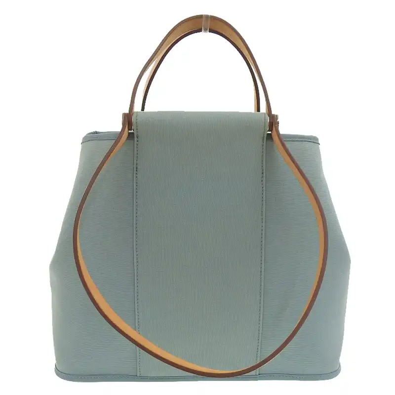 エルメス HERMES カバックPM トートバッグ ハンドバッグ 2WAYバッグ キャンバス/レザー ブルー □M刻印 2009年 中古 HE1110