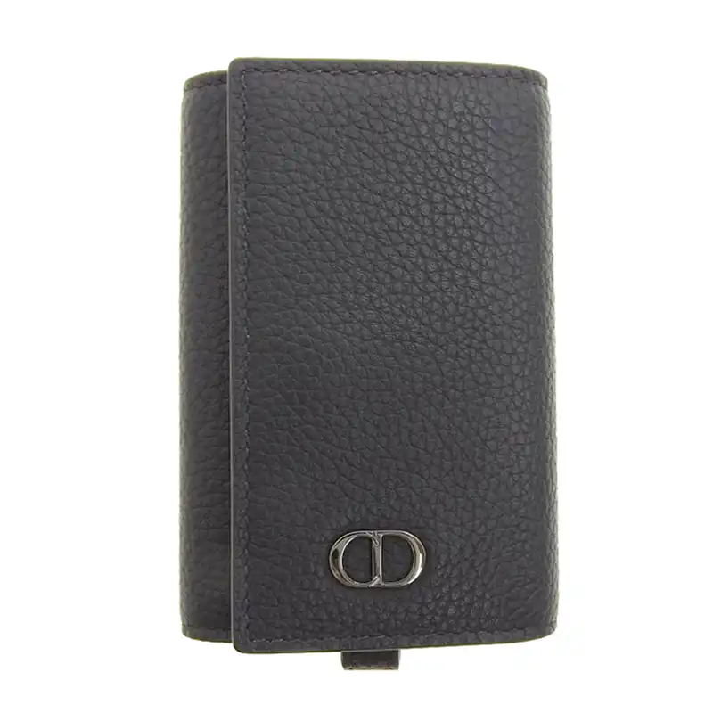 ディオール CHRISTIAN DIOR キーケース 6本 6連 レザー ブラック 中古 OBB0579