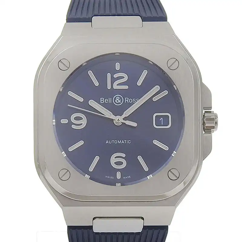ベル＆ロス Bell & Ross BR05 メンズ 自動巻き 腕時計 SS/ラバー ブルー文字盤 BR05A-BLU-ST/SRB 中古 OW0443