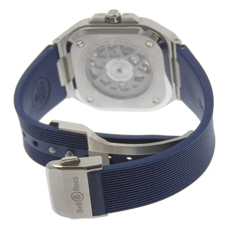 http://ベル＆ロス%20Bell%20&%20Ross%20BR05%20メンズ%20自動巻き%20腕時計%20SS/ラバー%20ブルー文字盤%20BR05A-BLU-ST/SRB%20中古%20OW0443