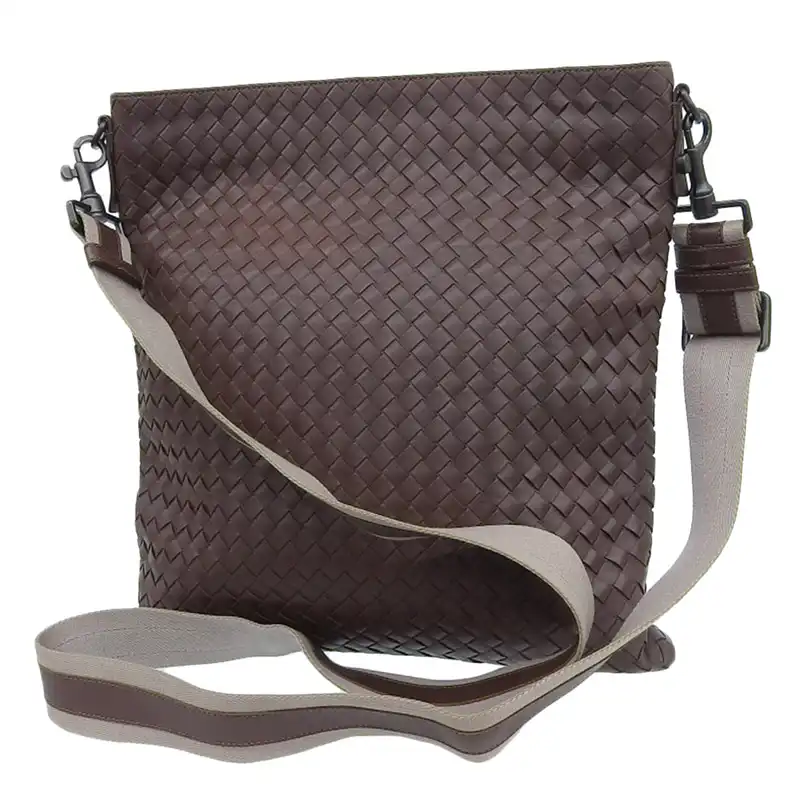 http://ボッテガヴェネタ%20BOTTEGA%20VENETA%20イントレチャート%20ショルダーバッグ%20レザー%20ブラウン%20V465C2170%20中古%20OB2251