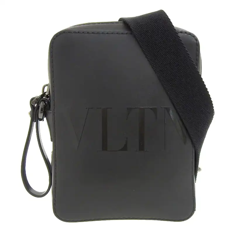 ヴァレンティノ VALENTINO VLTN ショルダーバッグ レザー ブラック 中古 OB2263