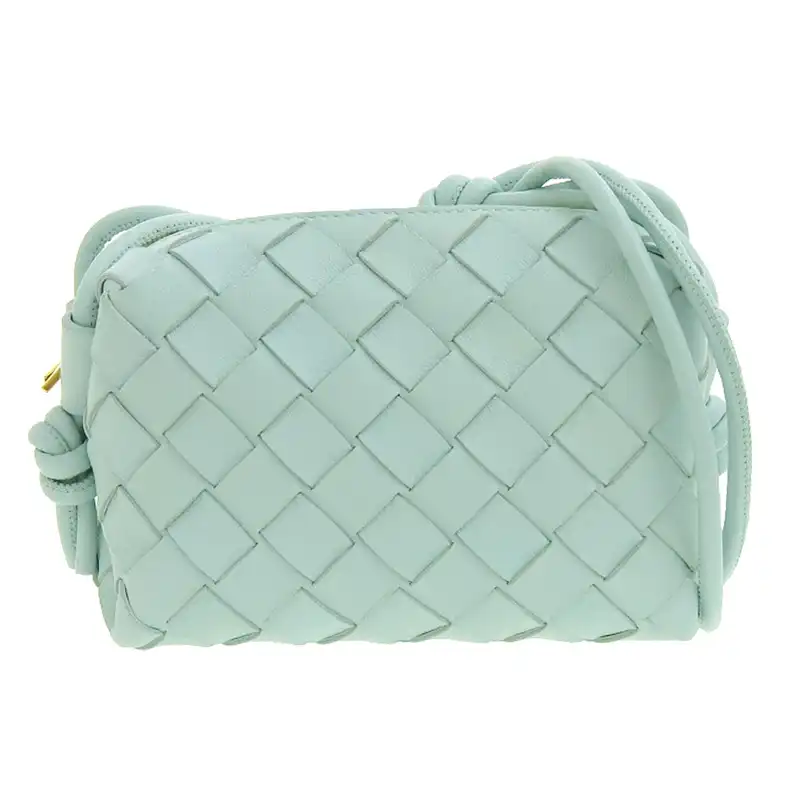 ボッテガヴェネタ BOTTEGA VENETA キャンディ ループ ショルダーバッグ レザー ブルー 中古 OB2265