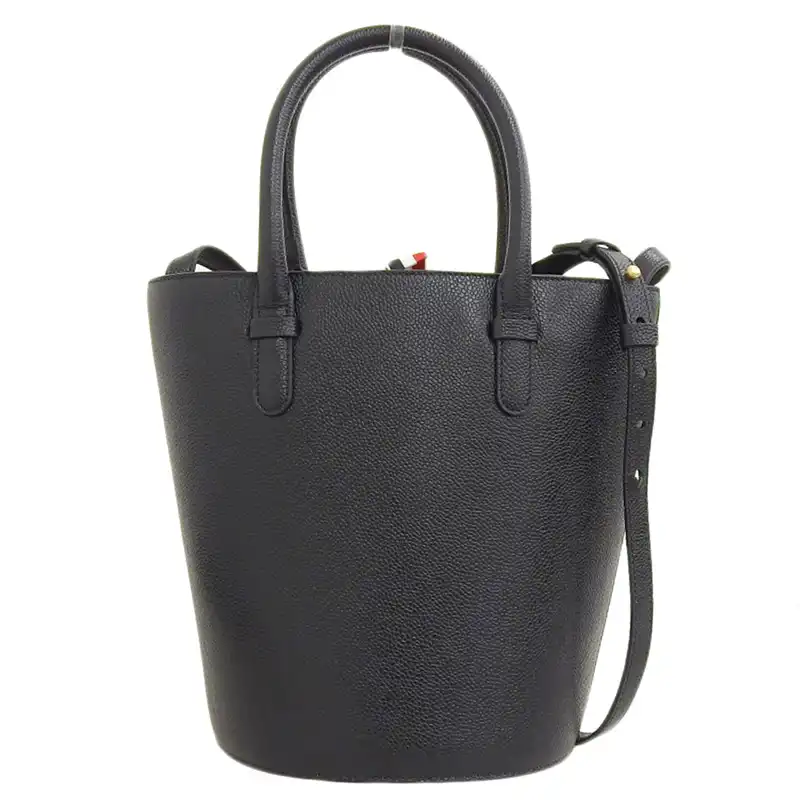 トムブラウン THOM BROWNE 2WAYバッグ ハンドバッグ ショルダーバッグ レザーブラック 中古 OB2273