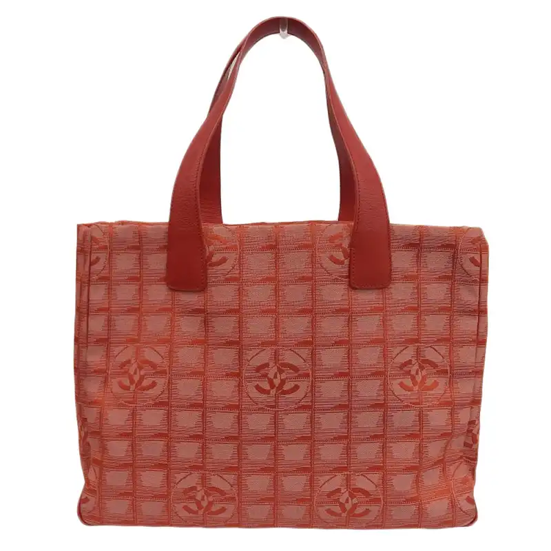 シャネル CHANEL ニュートラベルラインMM トートバッグ ナイロン/レザー レッド 7番台 中古 CH0989