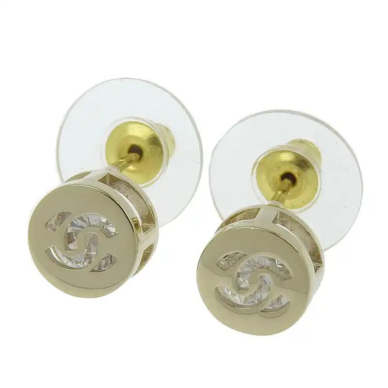 http://シャネル%20CHANEL%20ココマーク%20ピアス%20ラインストーン%20GP%20ゴールド色%20B24B%20美品%20CH0990