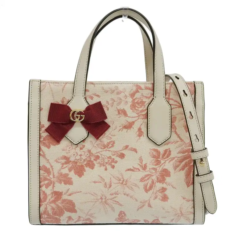 http://グッチ%20GUCCI%20GGリボン%20フラワー柄%202WAY%20ハンドバッグ%20ショルダーバッグ%20キャンバス/レザー%20ホワイト/ピンク%20443089%20中古%20GU0622