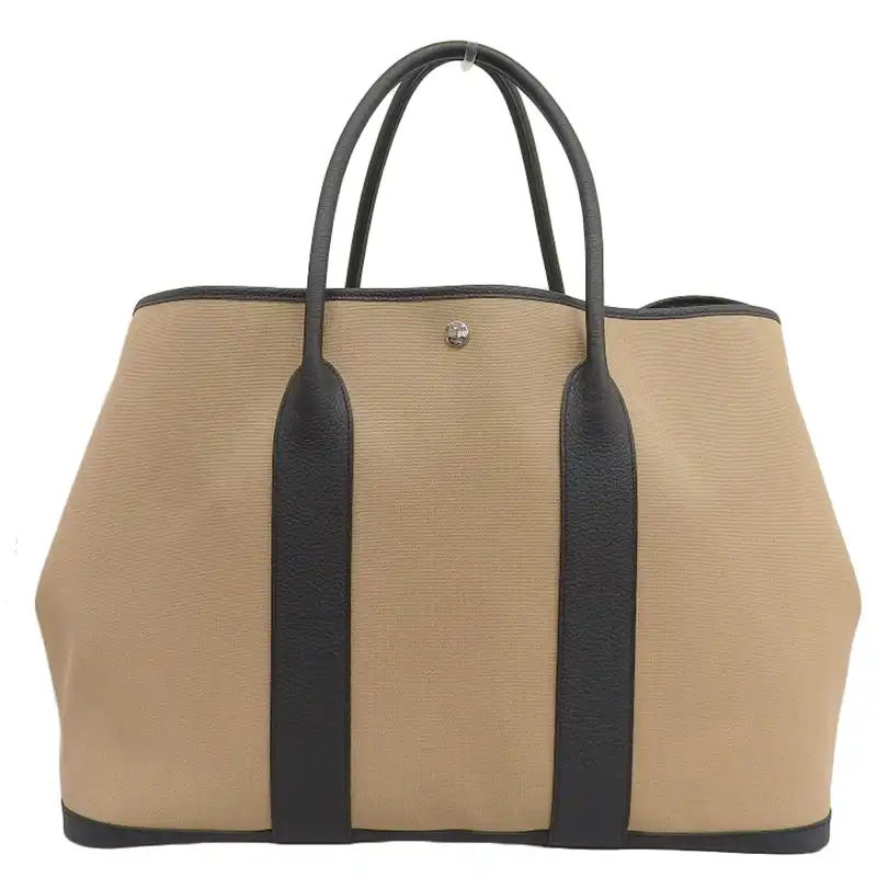 エルメス HERMES ガーデンパーティTGM トートバッグ トワルオフィシエ/ネゴンダ ブラウン/ブラック U刻印 2022年 美品 HE1014