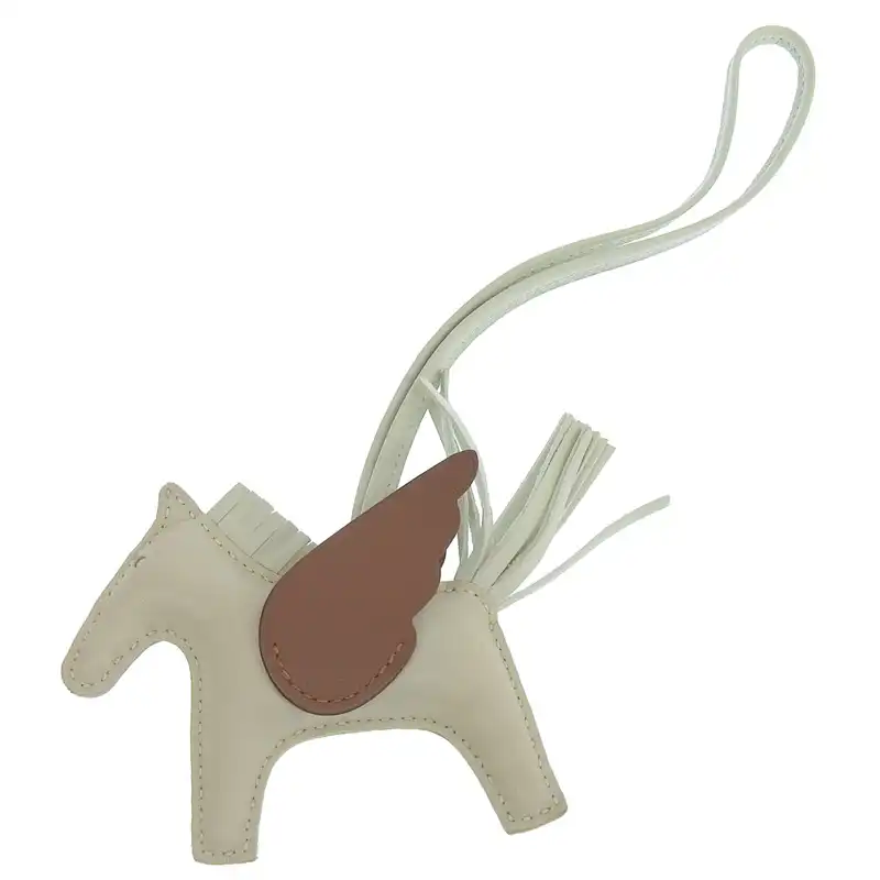 エルメス HERMES ロデオペガサスPM バッグチャーム アニョーミロ クレ/ヴェールフィズ/ゴールド B刻印 2023年 美品 HE1027