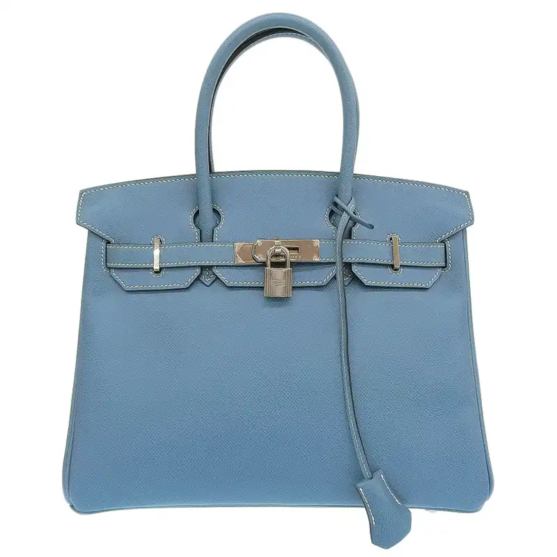 エルメス HERMES バーキン30 スターマーク ハンドバッグ レザー SV金具 ブルージーン □F刻印 2002年 中古 HE1029