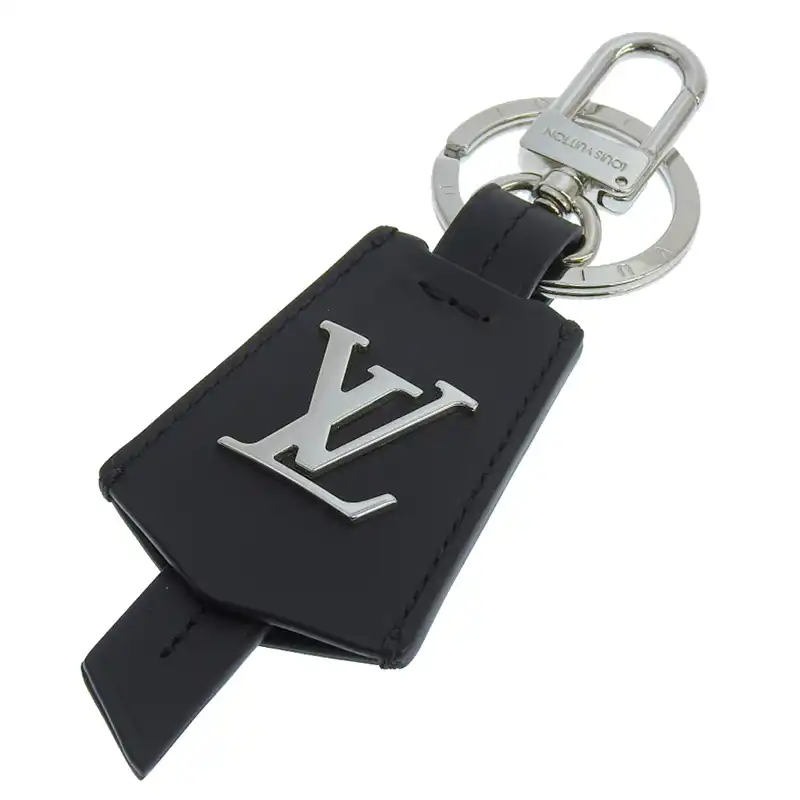 ルイヴィトン LOUIS VUITTON ポルトクレ・クロッシュ・クレ キーリング メタル レザー ブラック/シルバー色 M68020 中古 LV1693