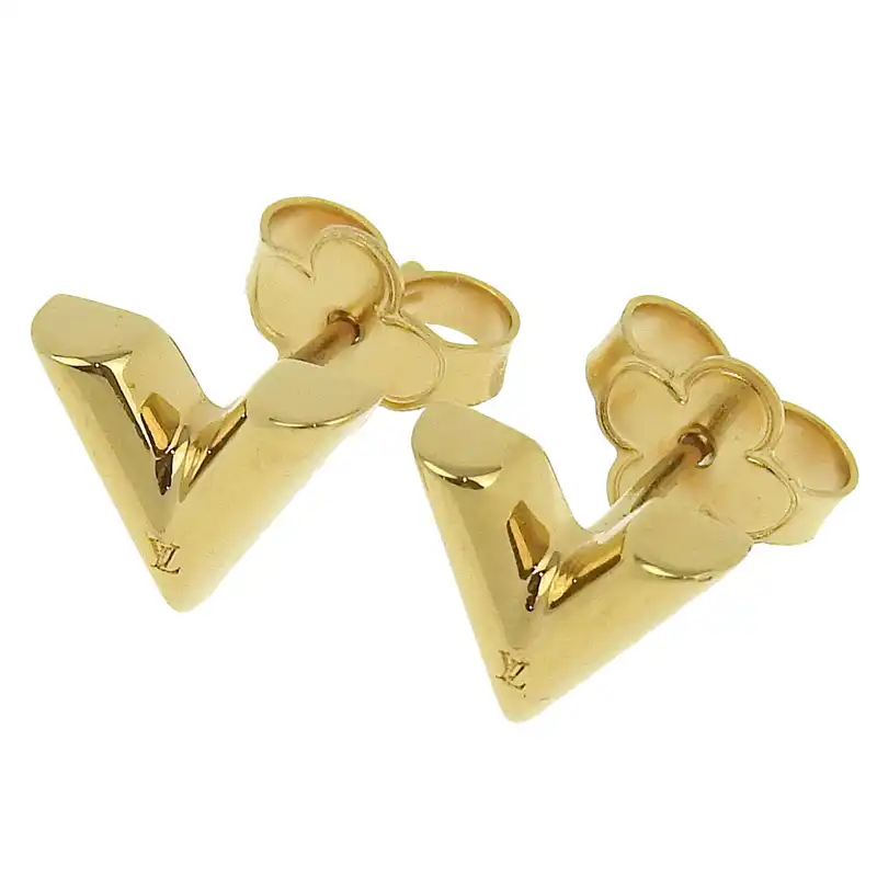ルイヴィトン LOUIS VUITTON エセンシャルV ピアス GP ゴールド色 M68153 中古 LV1696