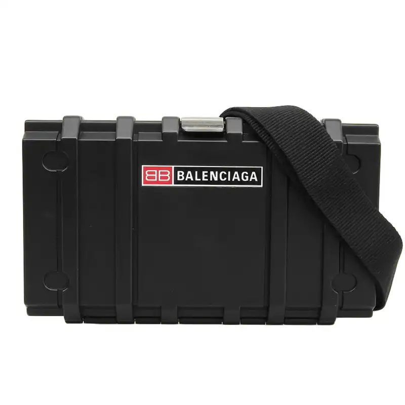 バレンシアガ BALENCIAGA ツールボックス ショルダーバッグ プラスティック ブラック 658765 中古 OB2255