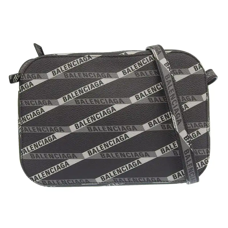 バレンシアガ BALENCIAGA エブリデイ ショルダーバッグ カメラバッグ PVC ダークグレー 552370 中古 OB2297