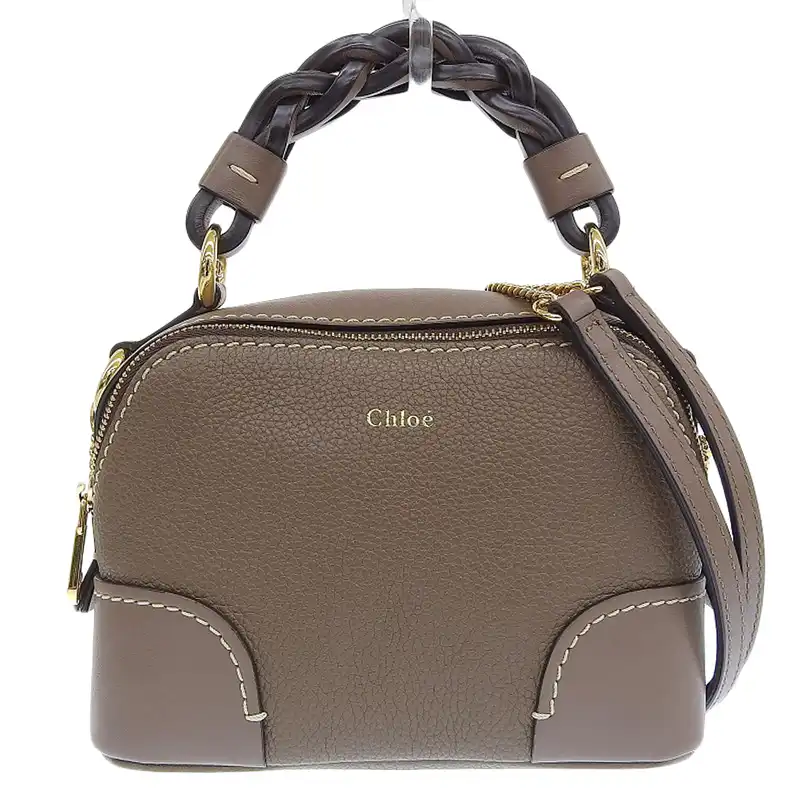 クロエ CHLOE ダリア 2WAYバッグ ハンドバッグ ショルダーバッグ ダリア レザー ブラウン 中古 OB2311