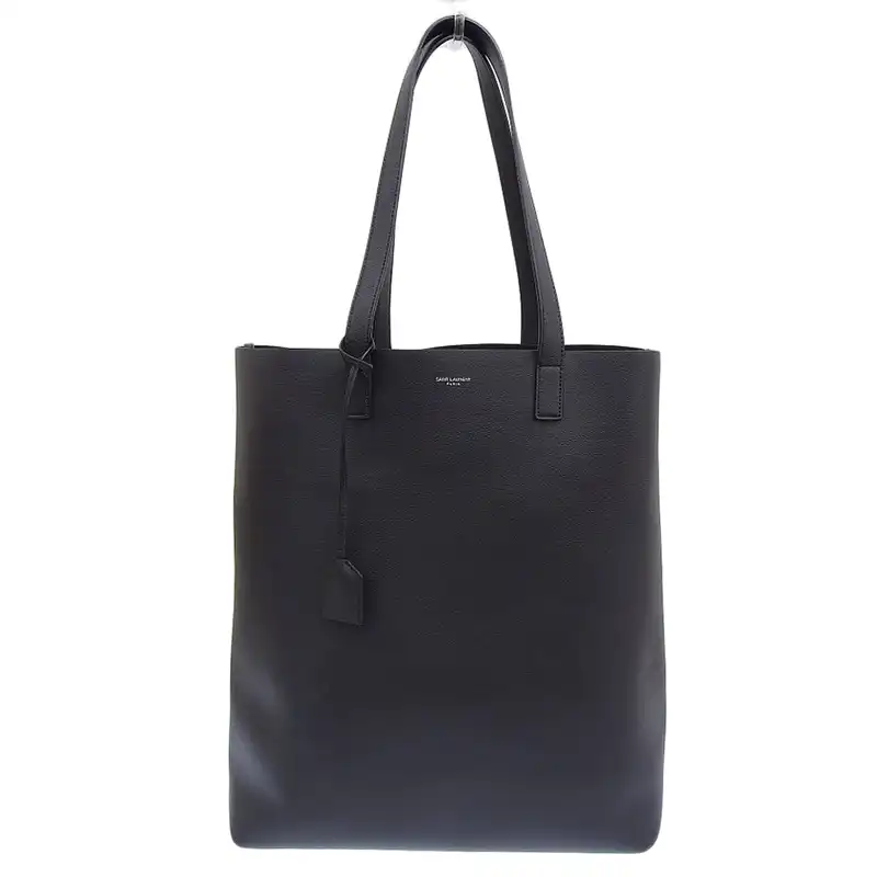 サンローラン SAINT LAURENT ノースサウス トートバッグ レザー ブラック 中古 OB2312