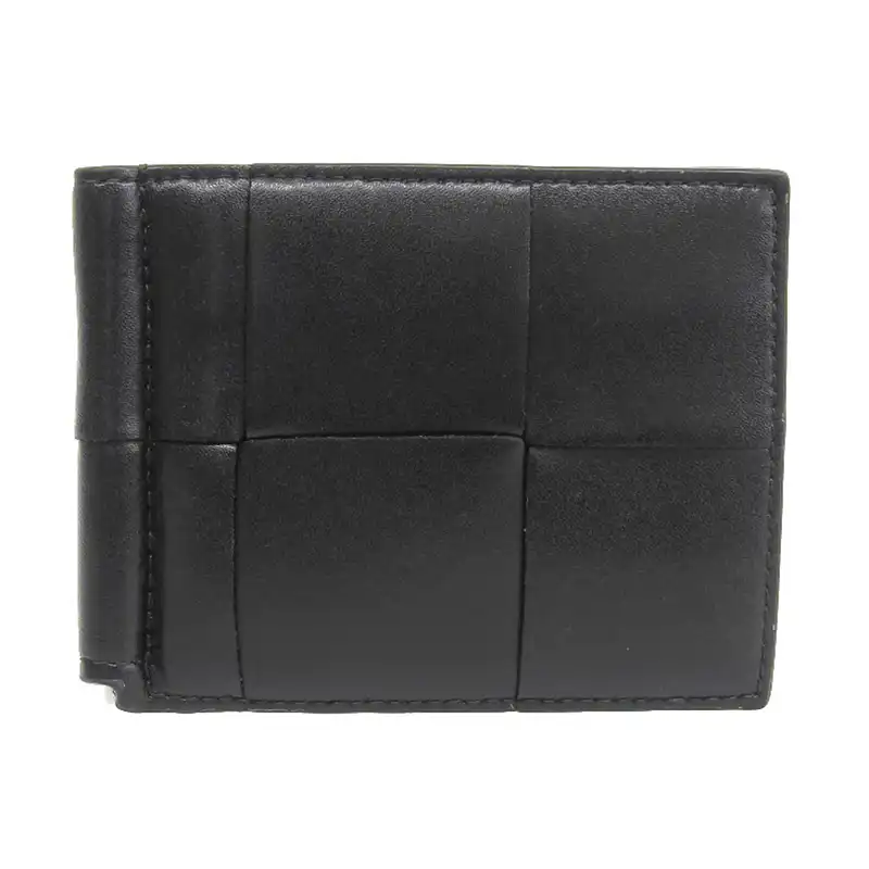 http://ボッテガヴェネタ%20BOTTEGA%20VENETA%20カセット%20マネークリップ%20二つ折り財布%20レザー%20ブラック%20749453%20中古%20OBB0586
