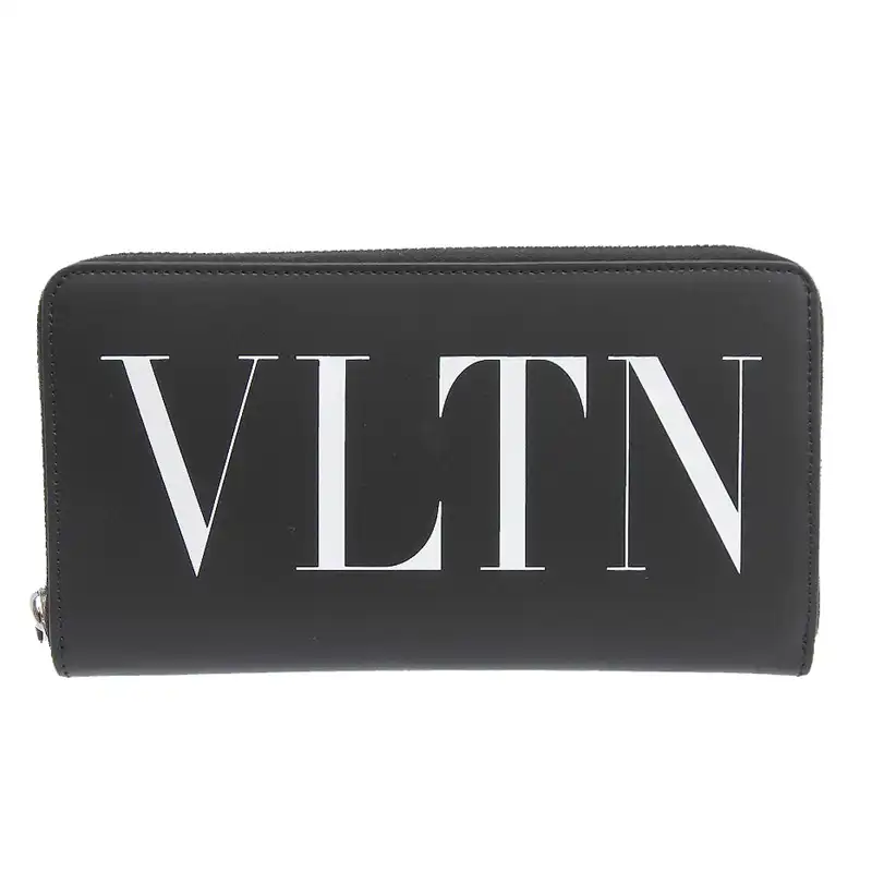 ヴァレンティノ VALENTINO ラウンドファスナー ロングウォレット VLTN 長財布 レザー ブラック 2Y2P0570LVN 美品 OBB0591
