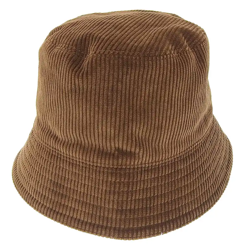 プラダ PRADA バケットハット 帽子 コーデュロイ ブラウン #M 1HC137 中古 OBB0597