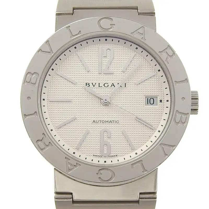ブルガリ BVLGARI ブルガリブルガリ メンズ 自動巻き 腕時計 SS ホワイト文字盤 BB38SS 中古 BV0160