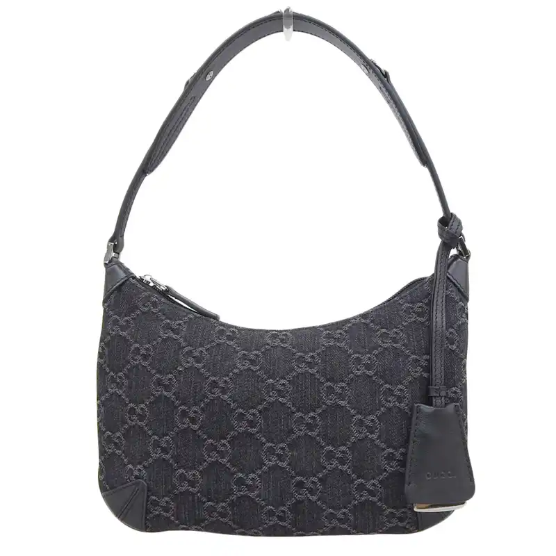 http://グッチ%20GUCCI%20ホースビットスリム%20スモールショルダー%20ショルダーバッグ%20GGデニム%20レザー%20ブラック%20774719%20美品%20GU0628