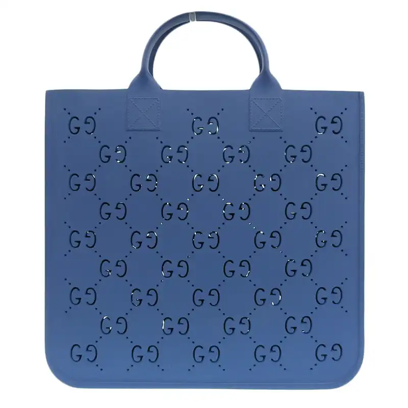 グッチ GUCCI チルドレンズ GG トートバッグ ラバー パンチングロゴ ネイビー 679365 美品 GU0633