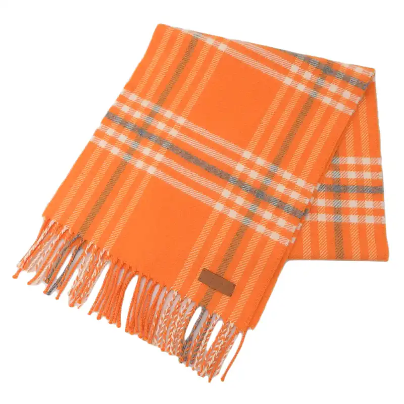 エルメス HERMES マフラー カシミヤ オレンジ 中古 HE1036