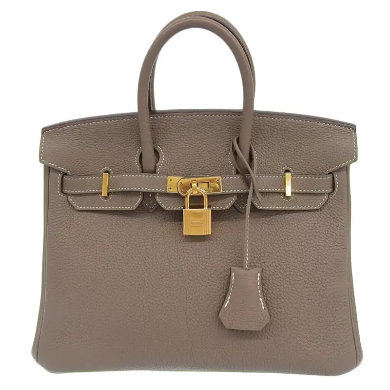 エルメス HERMES バーキン25 ハンドバッグ トゴ エトゥープ A刻印 2017年 中古 HE1049