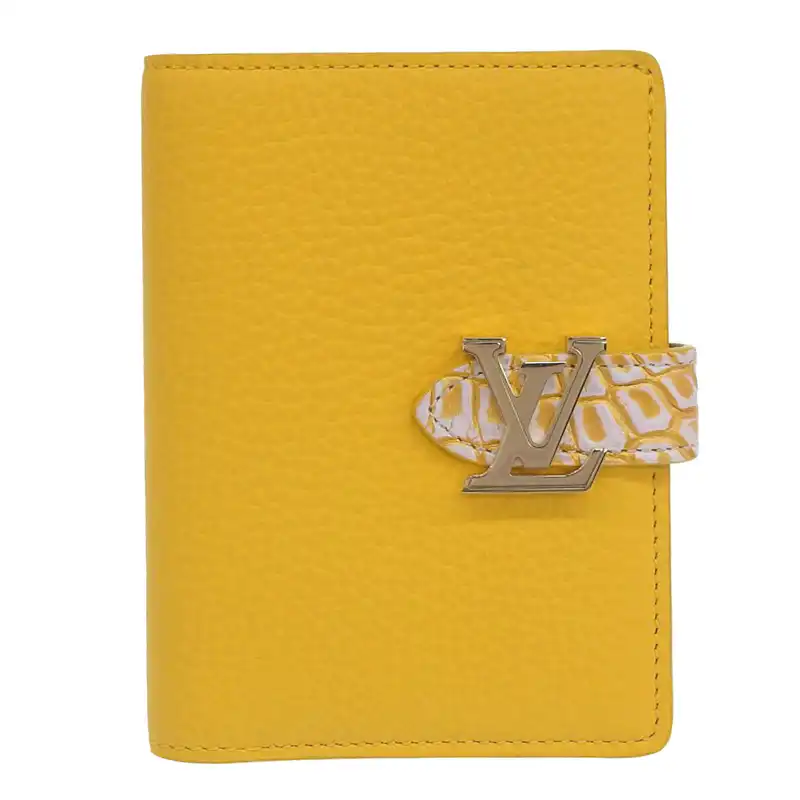 ルイヴィトン LOUIS VUITTON ヴェルティカルウォレット 二つ折り財布 トリヨン/クロコ イエロー 中古 LV1815
