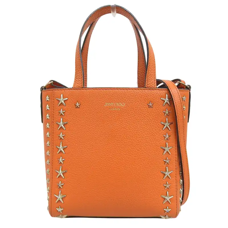 http://ジミーチュウ%20JIMMY%20CHOO%20ペガシミニ%202WAYバッグ%20ハンドバッグ%20ショルダーバッグ%20レザー%20オレンジ%20中古%20OB2336