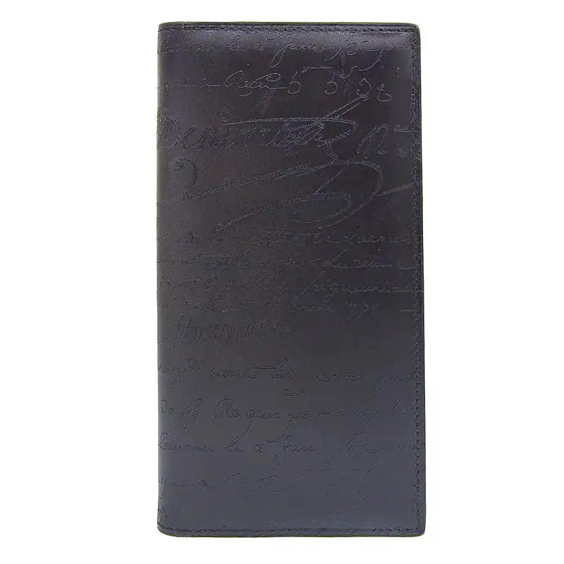 ベルルッティ BERLUTI カリグラフィーサンタル 長財布 ロングウォレット レザー ブラック 中古 OBB0602