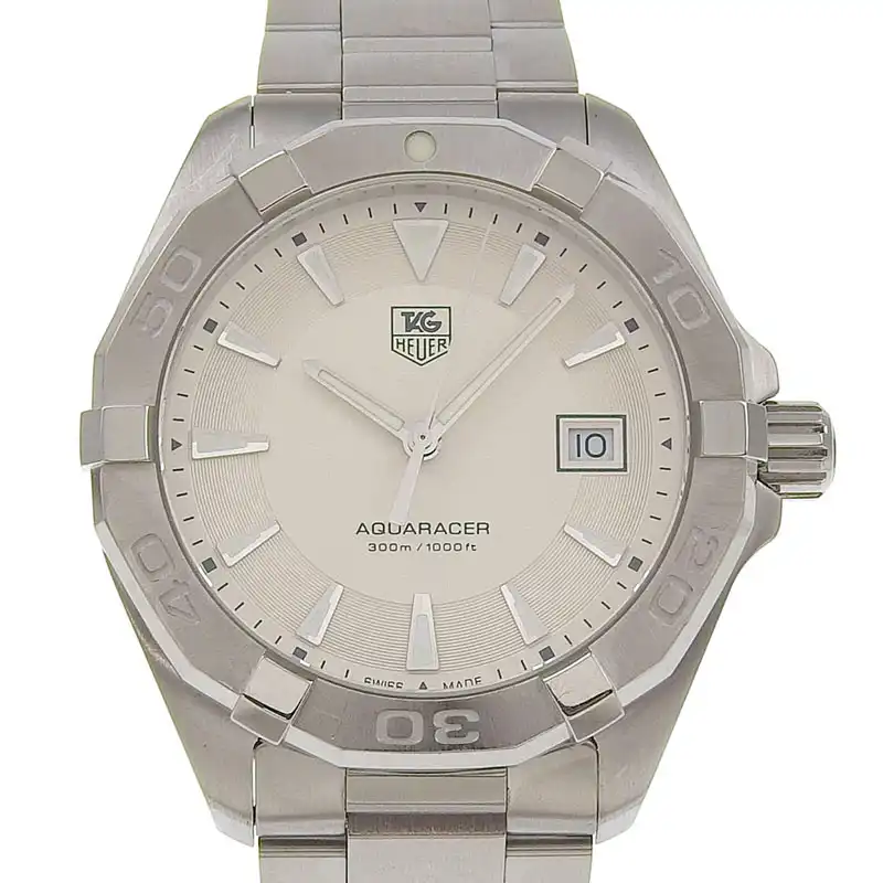 タグホイヤー TAG HEUER アクアレーサー メンズ クォーツ 腕時計 SS ホワイト文字盤 WAY1111 中古 OW0456
