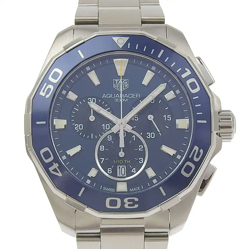 タグホイヤー TAG HEUER アクアレーサー メンズ クォーツ 腕時計 SS ブルー文字盤 CAY111B 中古 OW0457