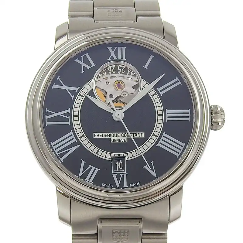 フレデリックコンスタント クラシックハートビート メンズ 自動巻き 腕時計 SS ブラック文字盤 FC-303/315X3P6 中古 OW0458