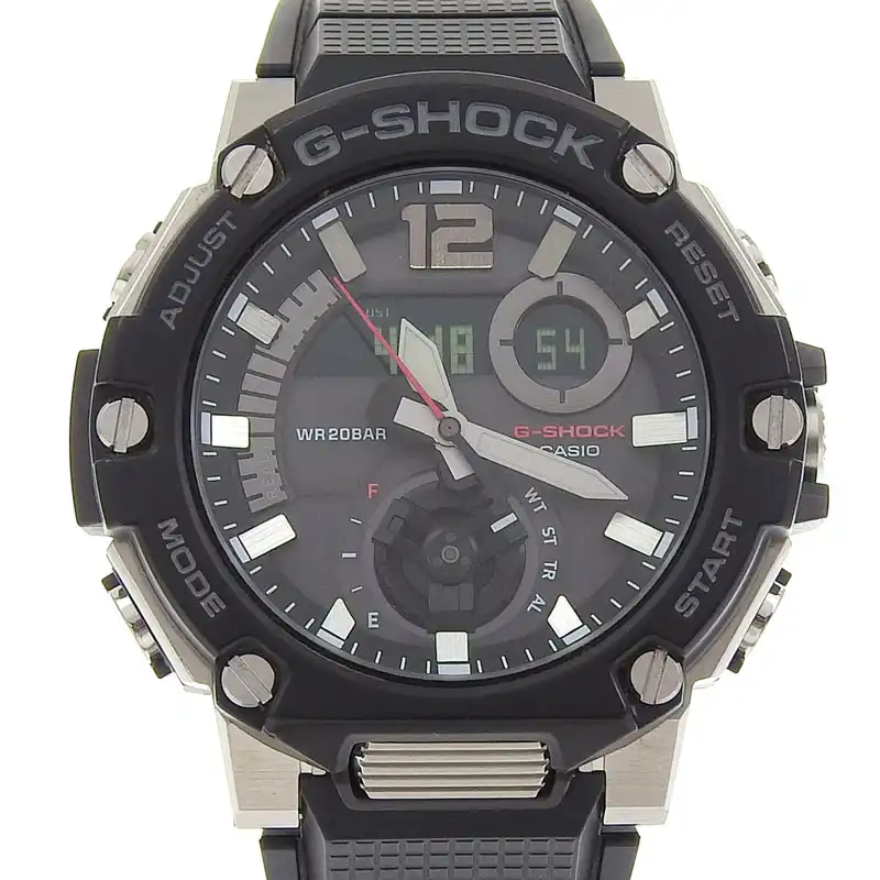 カシオ CASIO Gショック メンズ ソーラー 腕時計 SS/樹脂 ブラック文字盤 GST-B300-1ADR 美品 OW0462