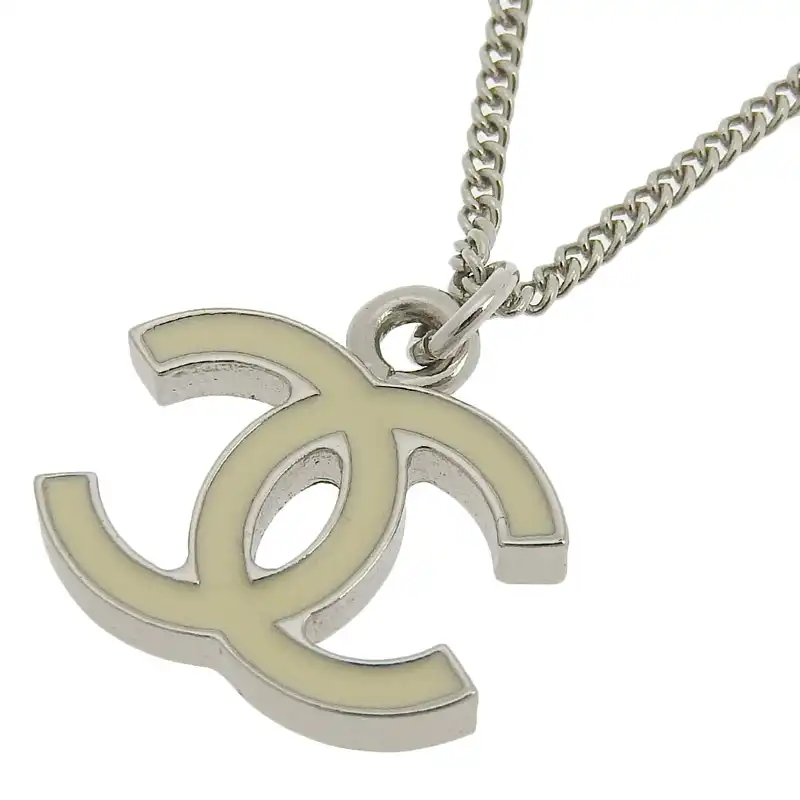 シャネル CHANEL ネックレス ココマーク ホワイト/シルバー色 06V 中古 CH1031
