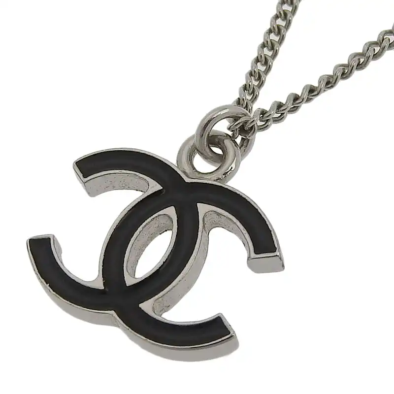 シャネル CHANEL ネックレス ココマーク ブラック/シルバー色 05V 中古 CH1032