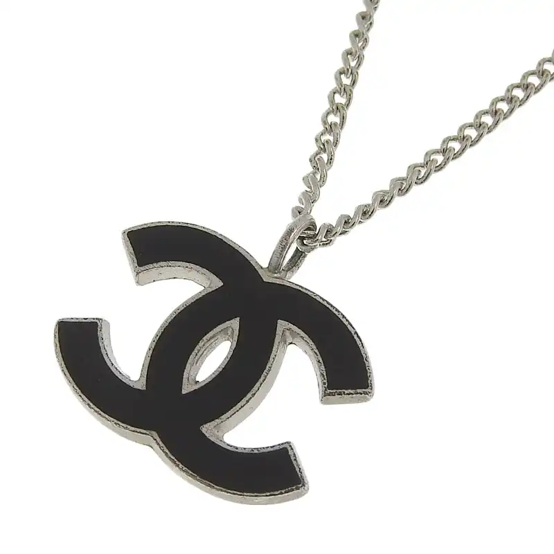 http://シャネル%20CHANEL%20ネックレス%20ココマーク%20ブラック/シルバー色%2006P%20中古%20CH1044