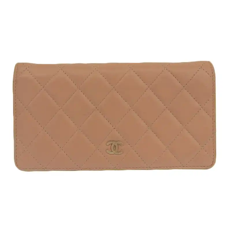 http://シャネル%20CHANEL%20ロングウォレット%20長財布%20ラムスキン%20サーモンピンク%2015番台%20中古%20CH1049