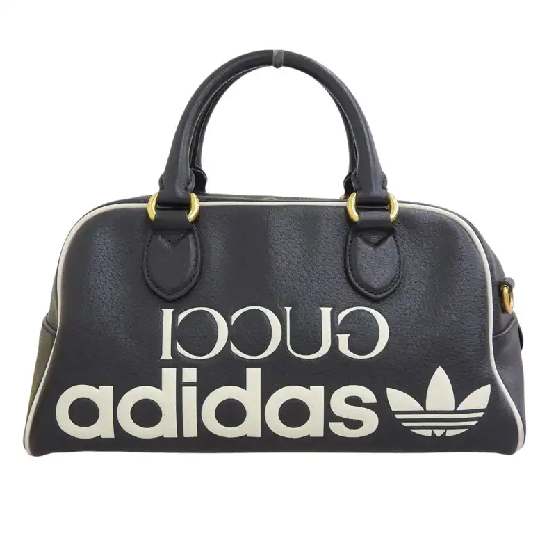 http://グッチ%20GUCCI%202WAYバッグ%20ミニダッフルバッグ%20ショルダーバッグ%20ボストン%20レザー%20ブラック%20アディダスコラボ%20702397%20中古%20GU0647