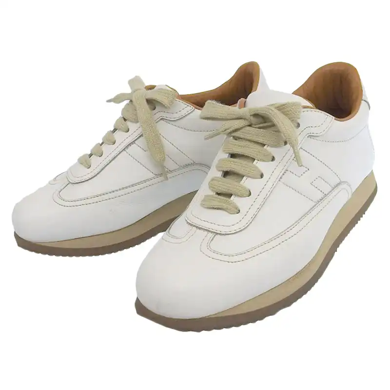 エルメス HERMES Hスニーカー 靴 レザー ホワイト #36 約23.0cm 中古 HE1053