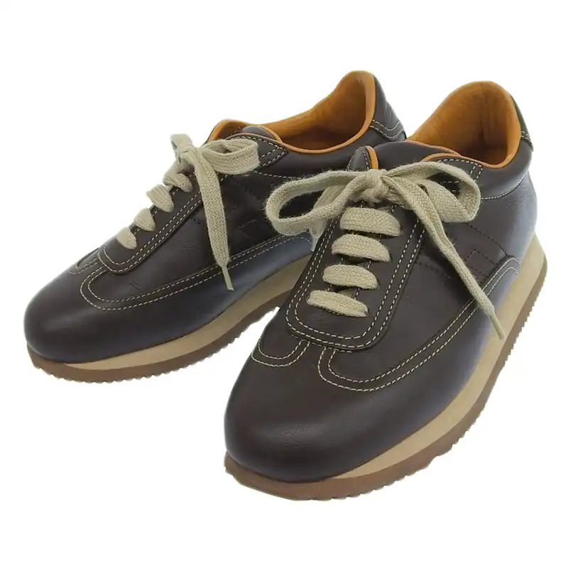 エルメス HERMES Hスニーカー 靴 レザー ブラウン #36 約23.0cm 中古 HE1054