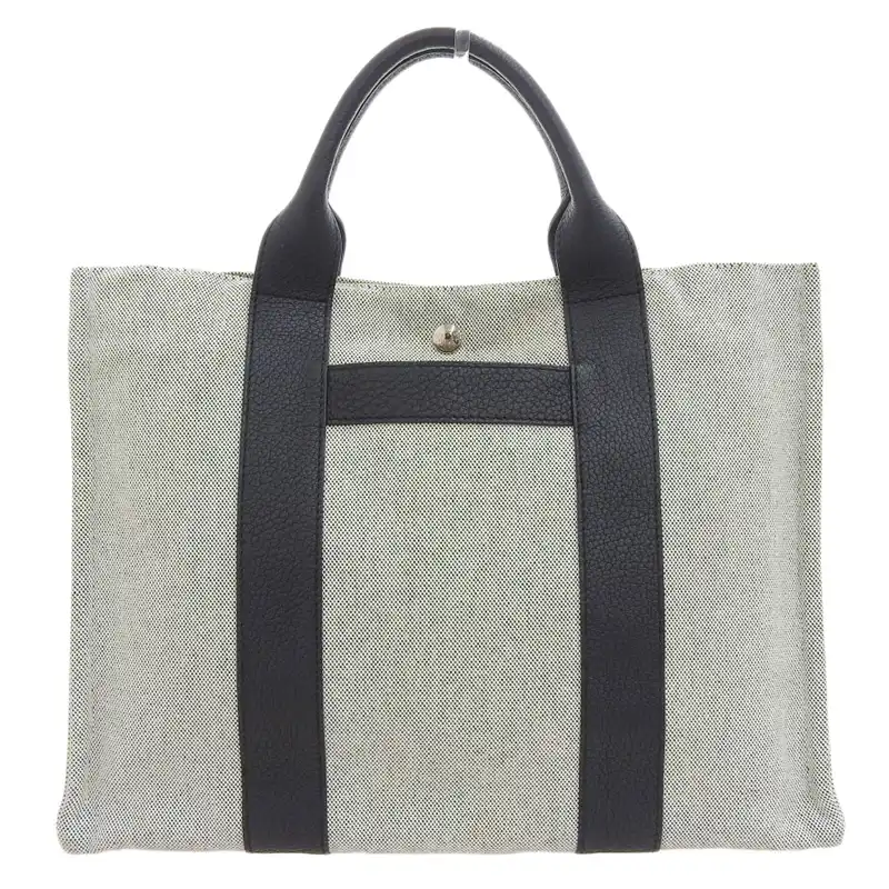 http://エルメス%20HERMES%20サックアーネ%20トートバッグ%20キャンバス/レザー%20グレー/ブラック%20中古%20HE1066