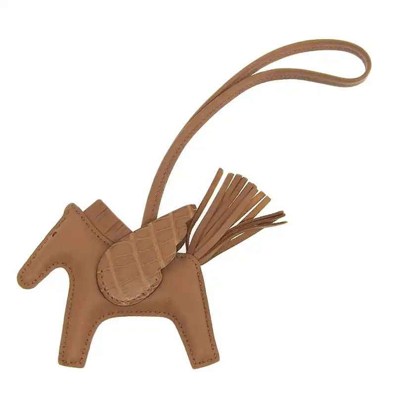 エルメス HERMES ロデオペガサスPM バッグチャーム アニョーミロ アリゲーター チャイ W刻印 2024年 美品 HE1071