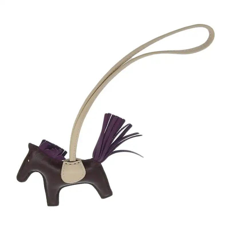 エルメス HERMES ロデオPM バッグチャーム アニョーミロ ルージュセリエ ヴァイオレット クレ Z刻印 2021年 中古 HE1094