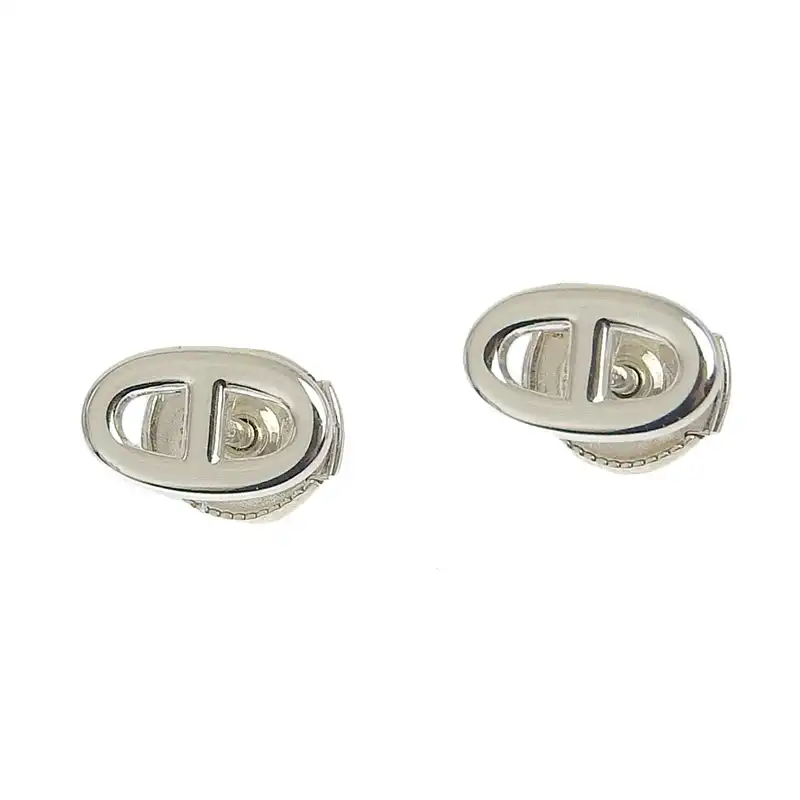 エルメス HERMES シェーヌダンクルTPM ピアス SV925 シルバー色 美品 HE1096